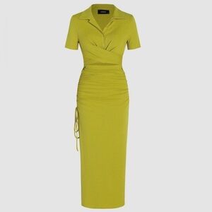 Elegant Lime Green Midi Cider Dress Size XL.